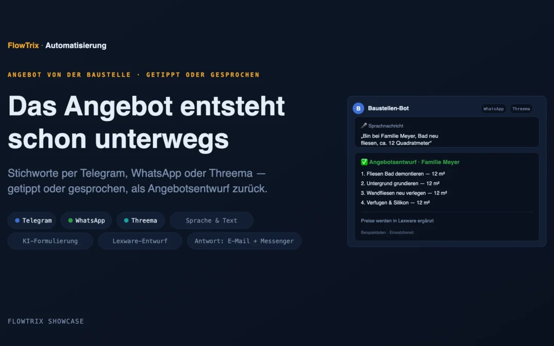 Angebot von der Baustelle