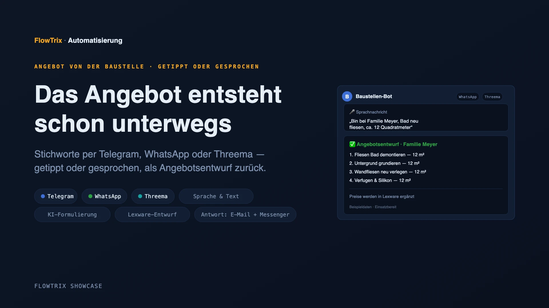 Angebot von der Baustelle