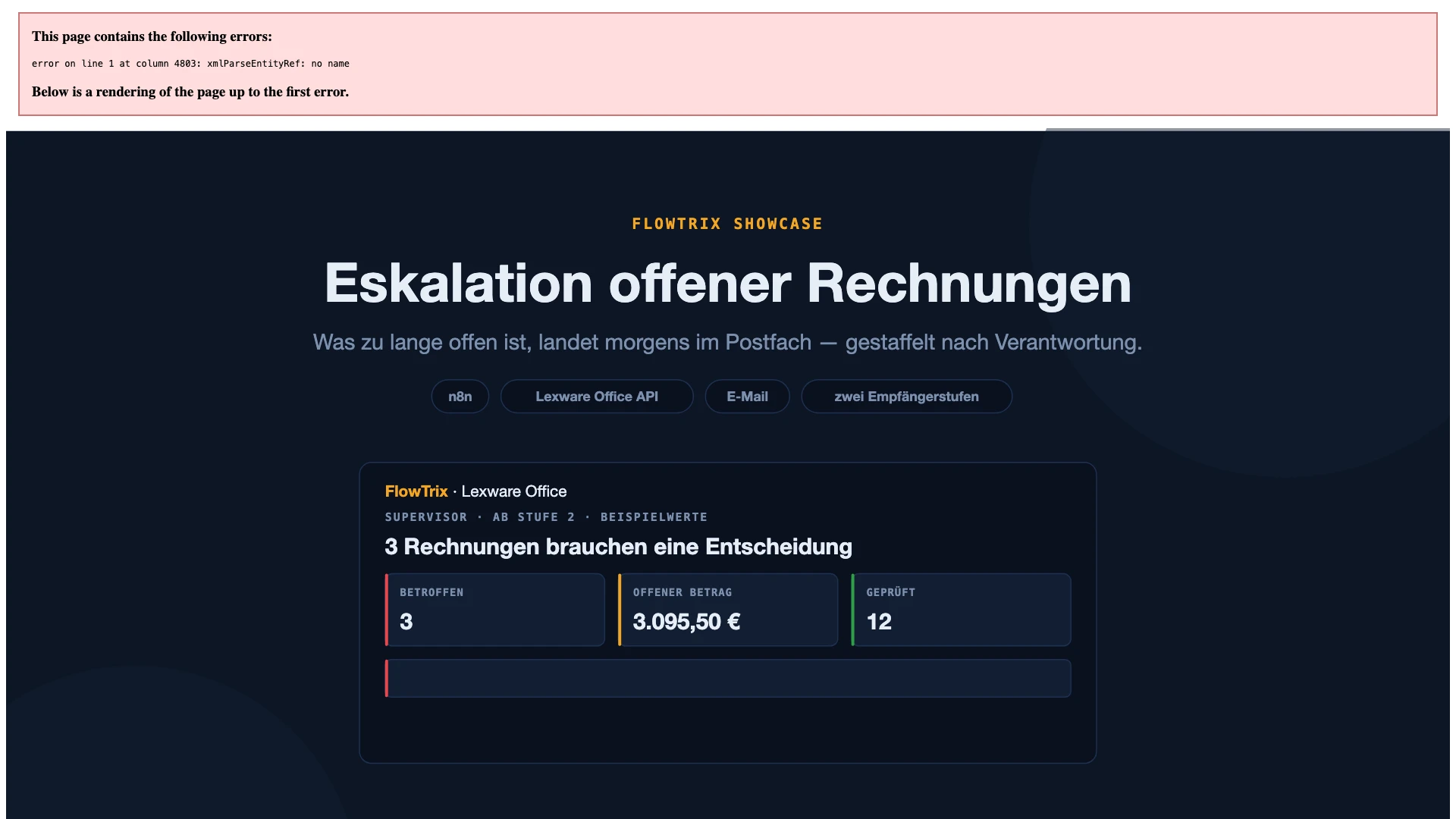 Eskalation offener Rechnungen