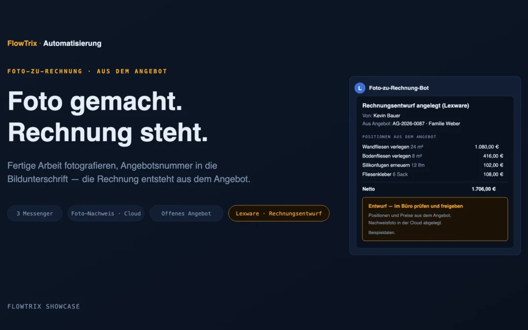 Foto-zu-Rechnung aus dem Angebot