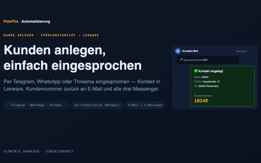 Kunde anlegen per Sprachnachricht