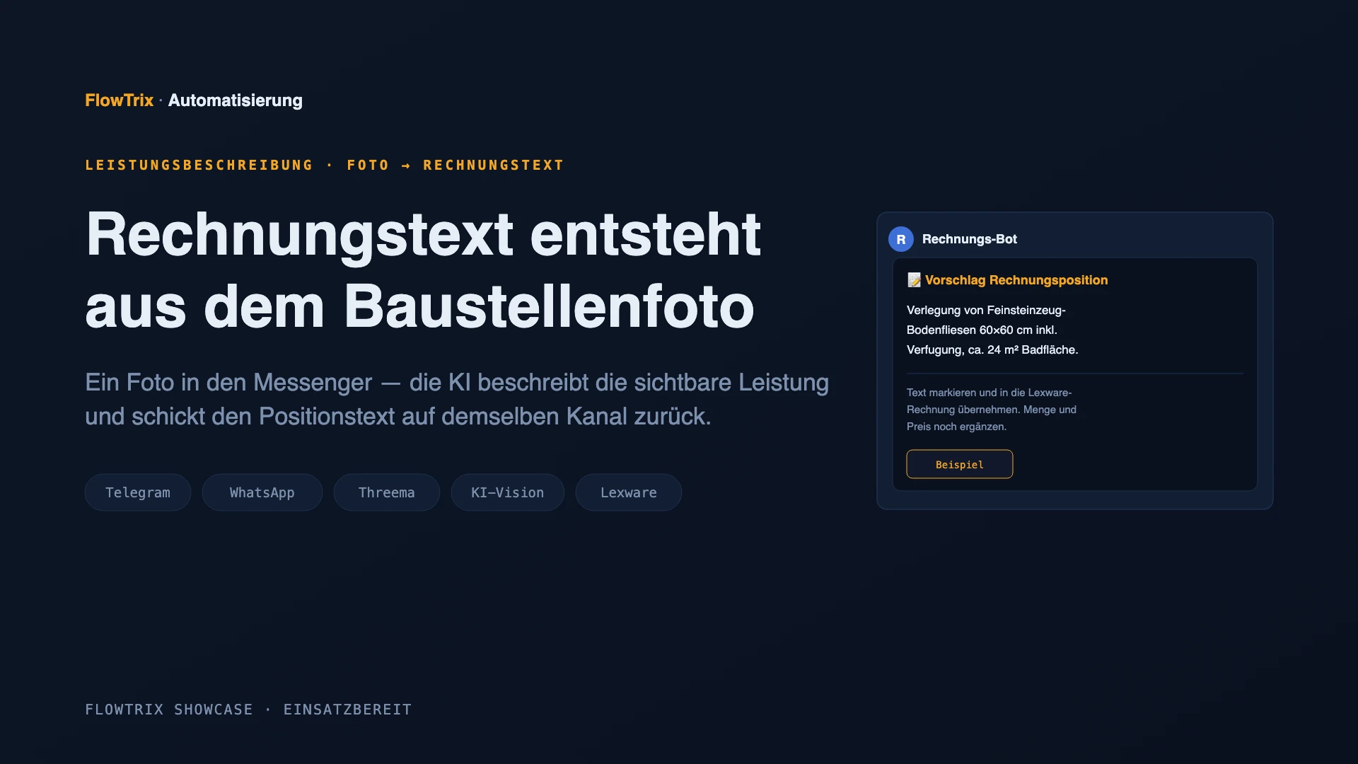 Leistungsbeschreibung aus Fotos