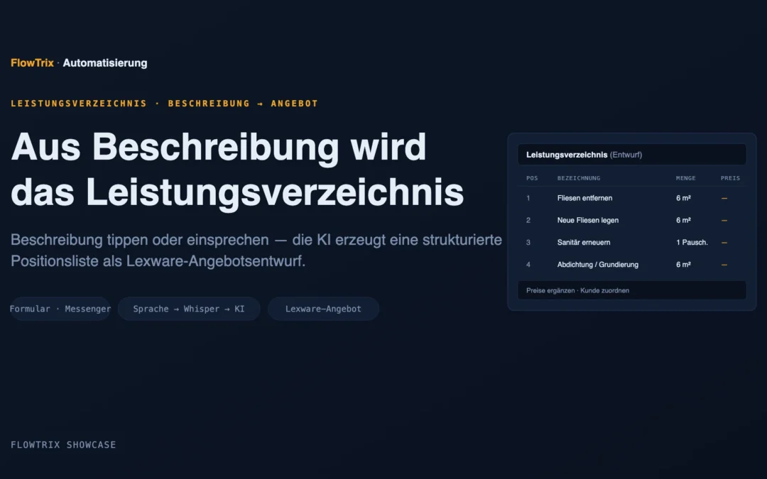 Automatisches Leistungsverzeichnis