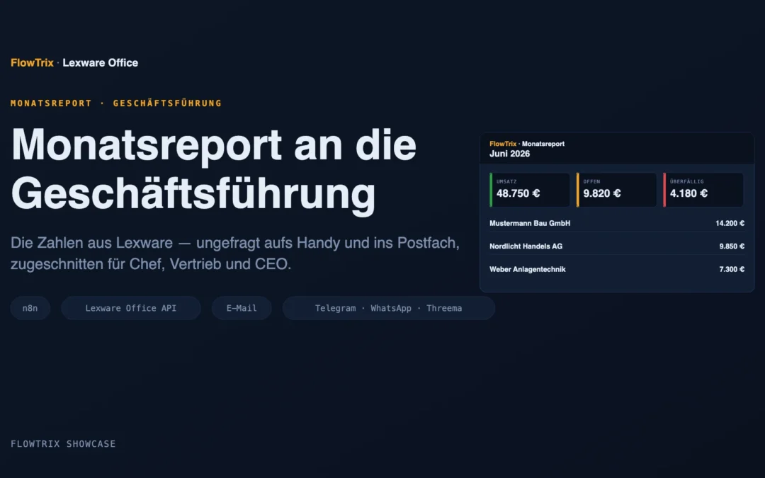 Monatsreport an die Geschäftsführung