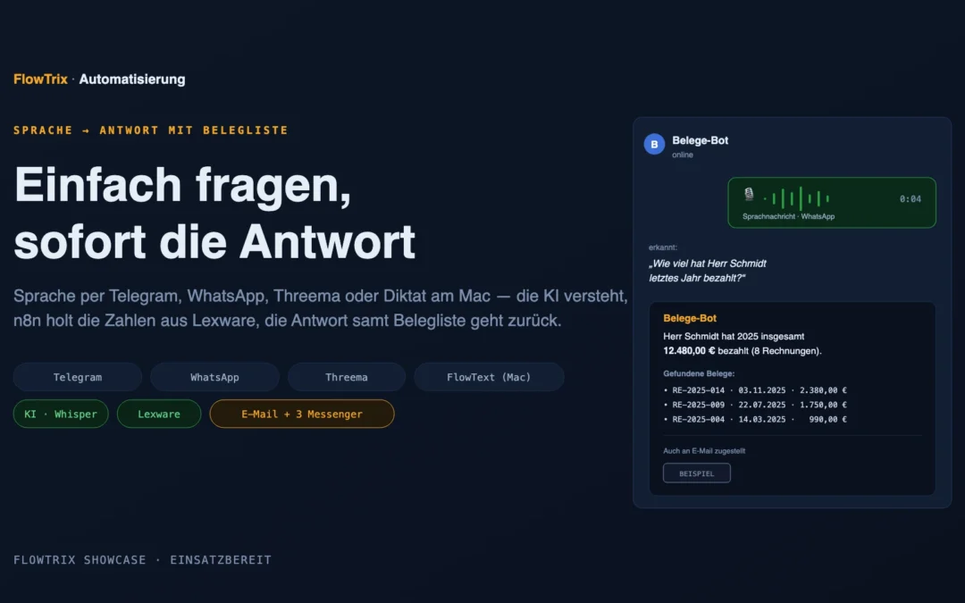 Sprachgesteuerte Belegsuche