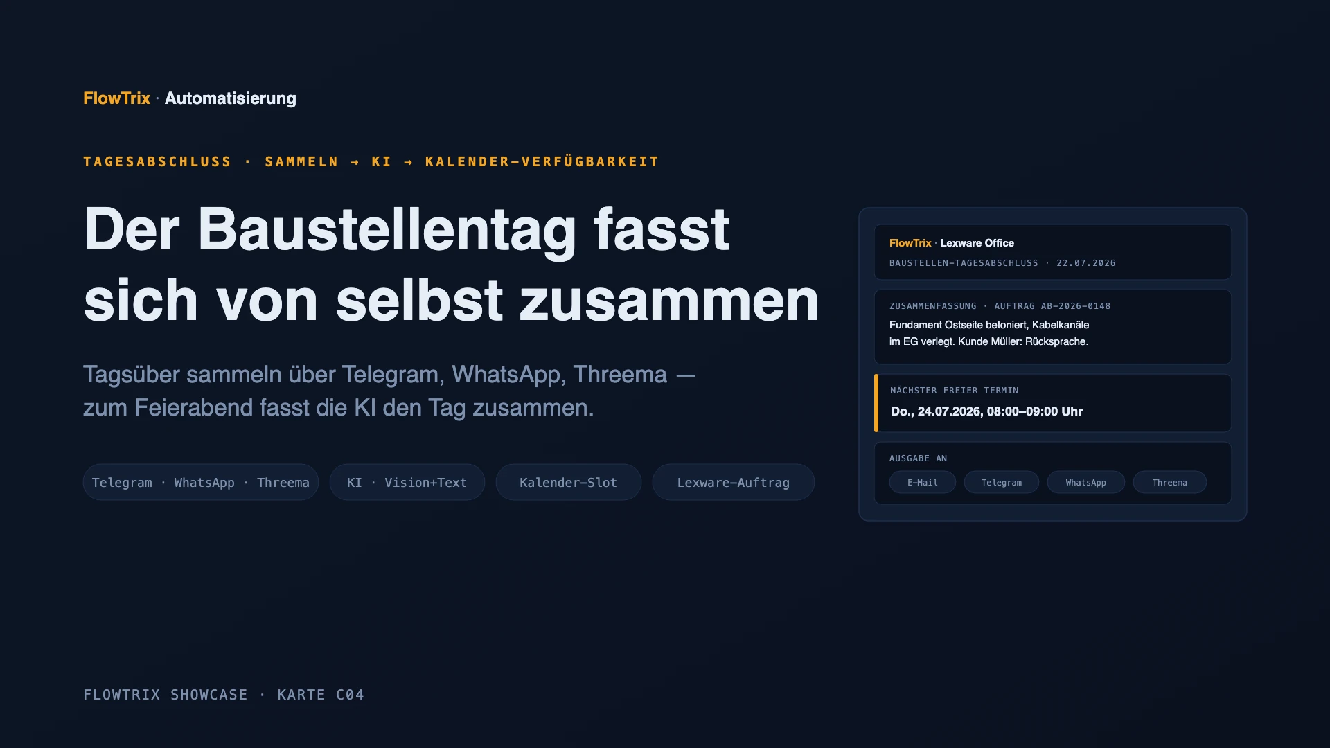 Baustellen-Tagesabschluss-Assistent