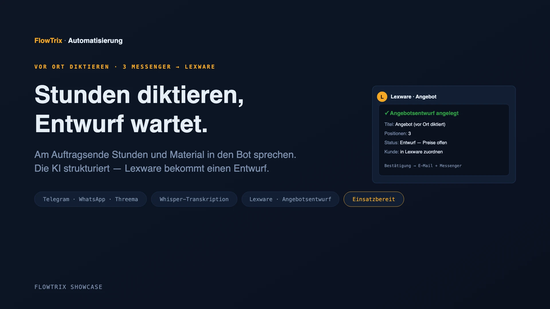 Sprachgesteuerte Vor-Ort-Rechnungsstellung