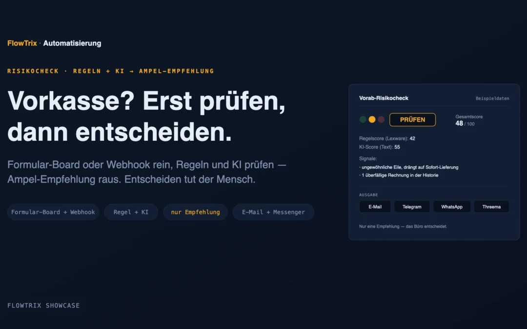 Kombinierter Vorab-Risikocheck