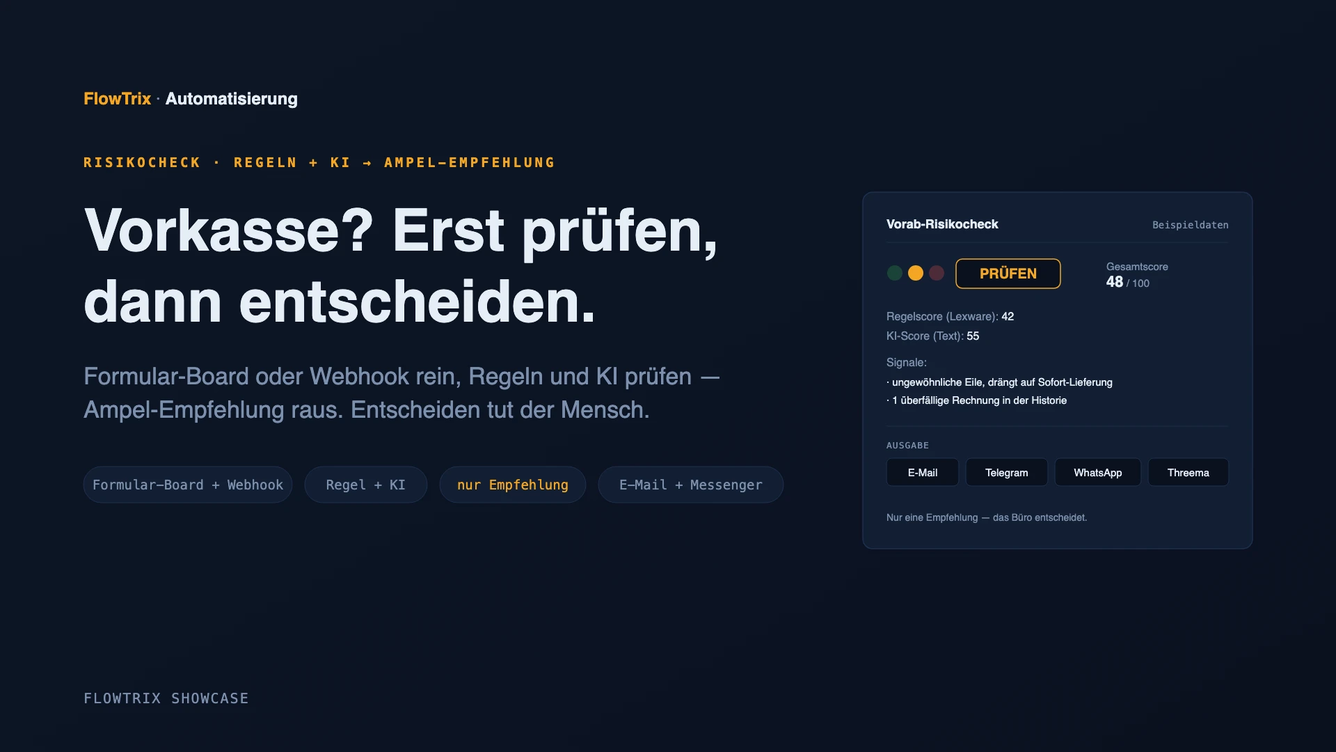 Kombinierter Vorab-Risikocheck